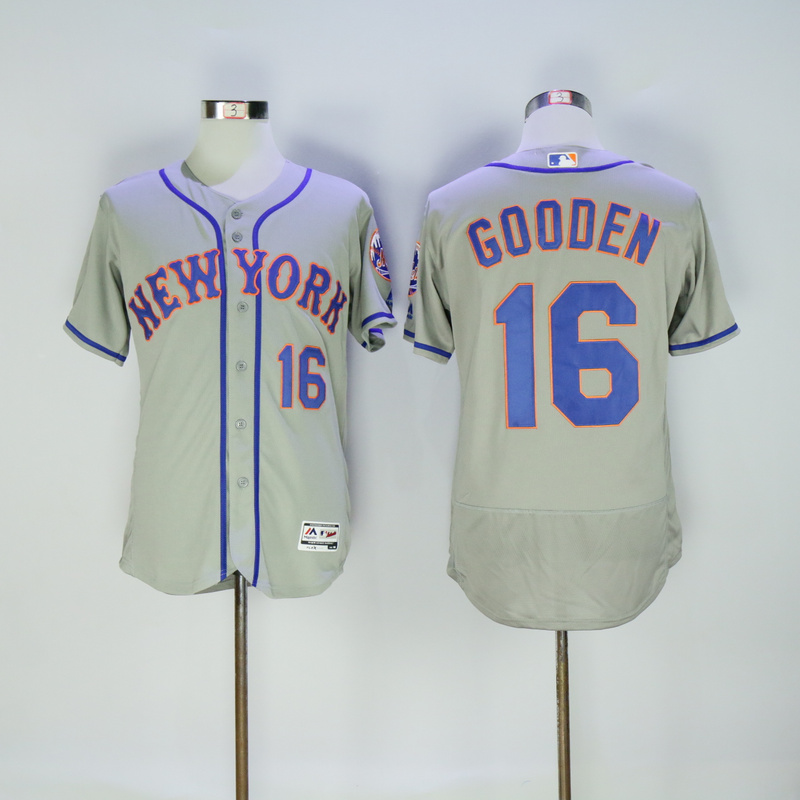 Men New York Mets #16 Gooden Grey Elite MLB Jerseys->->MLB Jersey